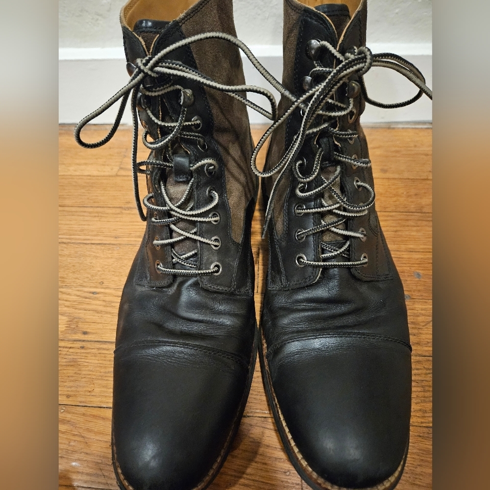 Cole Haan Lunargrand Mens Boot forest Camo Green Black Army Leather Size 13M - Picture 2 of 7